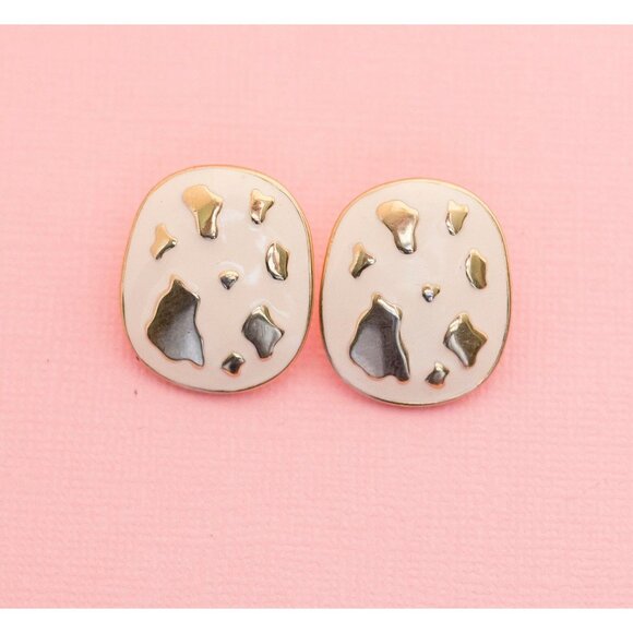 Vintage Broken Mirror Stud Earrings | Avon | H15 - Picture 1 of 3